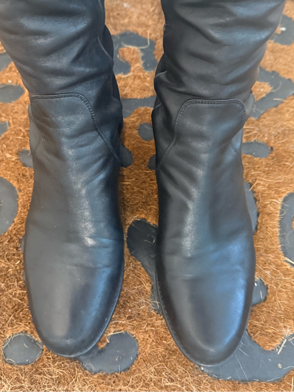 Stuart Weitzman 5050 Black Leather Over The Knee Stretch Boots Size 7 W - Picture 3 of 16